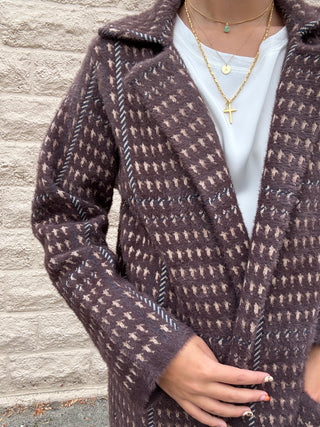 Marceau Houndstooth Coat by Sage the Label