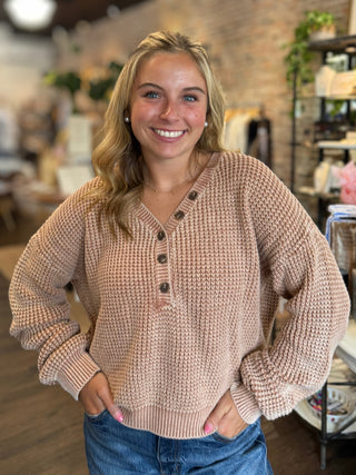 Brixton Mineral Wash Sweater Washed Rose