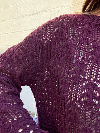 Wine Loose Knit Sweater