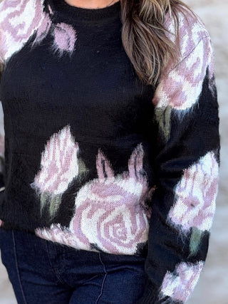 Black Floral Sweater by Liverpool