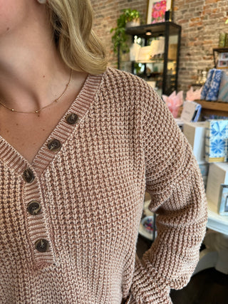 Brixton Mineral Wash Sweater Washed Rose