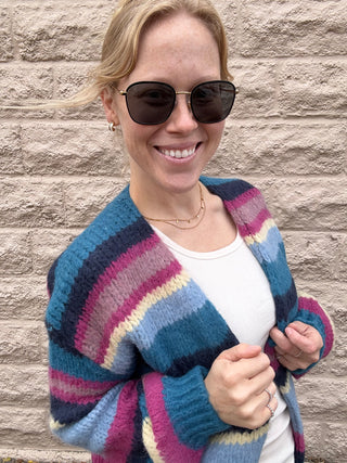 Be Present Stripe Cardigan