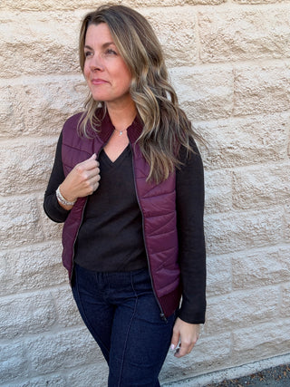 Quilted Vest Wineberry by Liverpool