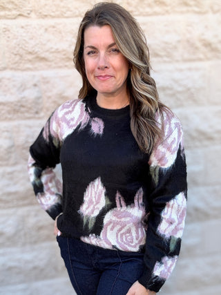 Black Floral Sweater by Liverpool