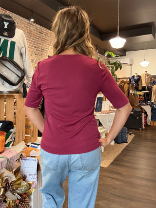 Half Sleeve Top Cherry