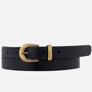 Skinny Black Leather Belt