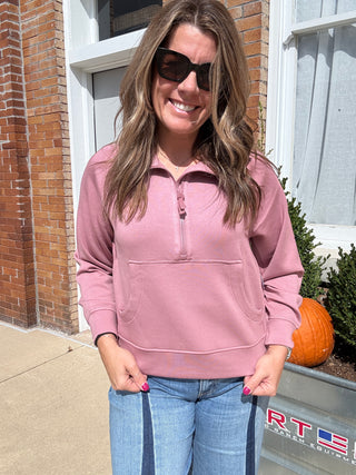 Cloud Dried Lavender half zip by Liverpool