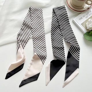 Striped Skinny Scarf Hair Tie Bag Ribbon WrapStrip_CWASC1979