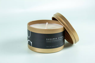 Matte Gold Travel Tin Soy Candle