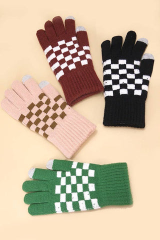 CHECKER WOOL TOUCH SCREEN  WINTER GLOVES | 40G101