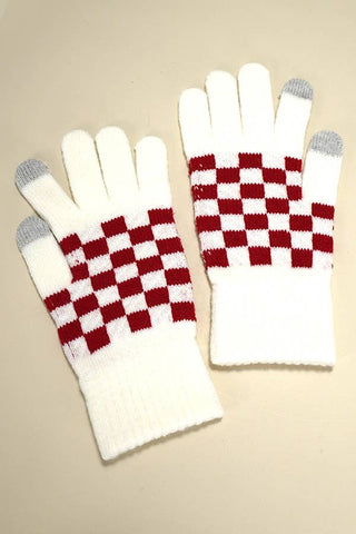 CHECKER WOOL TOUCH SCREEN  WINTER GLOVES | 40G101