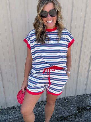 Americana Striped Lounge Set