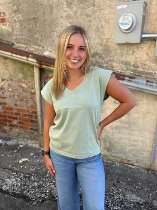 Romy Tee Aqua Gray