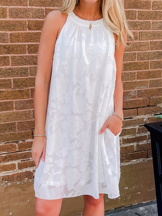 Maddie White Halter Dress