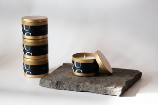 Matte Gold Travel Tin Soy Candle