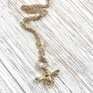 French bee charm necklace 20"