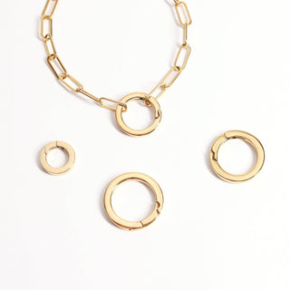 18K Gold PVD Stainless Steel Circle Carabiner Charm Clasp