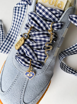 Gingham Shoe Charms and Lace Sets  Sneaker Charm Sets
