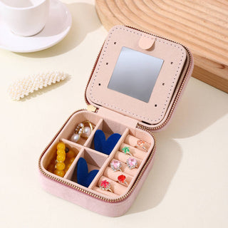 Portable Travel Box Case Velvet Jewelry Organizer