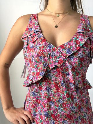 Floral Ruffle Front Maxi Dress by Liverpool