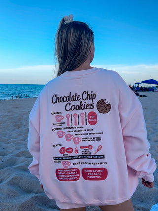 Chocolate Chip Cookie Recipe Embroidered Sweatshirt