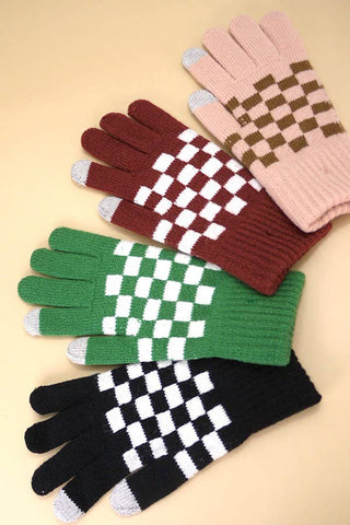 CHECKER WOOL TOUCH SCREEN  WINTER GLOVES | 40G101