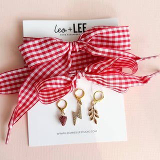 Gingham Shoe Charms and Lace Sets  Sneaker Charm Sets