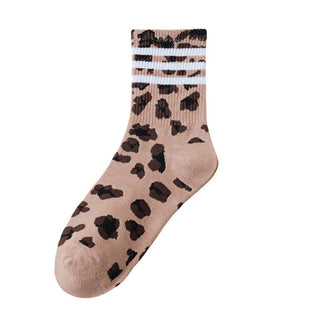 Animal Print Striped Socks