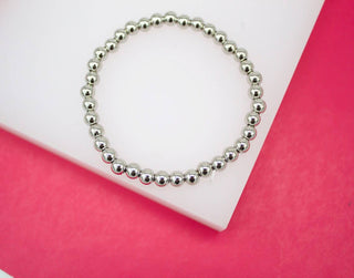 Large Beads Silver Bracelet