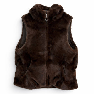 Real Feel Faux Mink Fur Hooded Vest