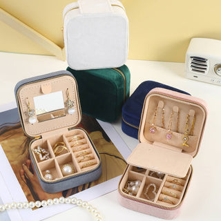 Portable Travel Box Case Velvet Jewelry Organizer