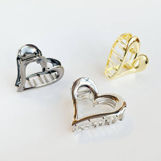 Heart Shape Metal Claw Clip