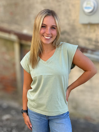 Romy Tee Aqua Gray