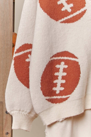 Football  Button V Neck Knit Cardigans