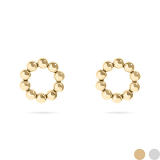 15mm 18K Gold PVD Stainless Steel Circle Ball Stud Earrings
