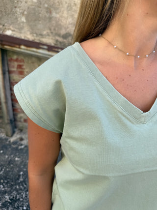 Romy Tee Aqua Gray