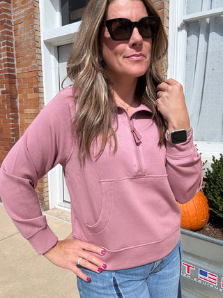 Cloud Dried Lavender half zip by Liverpool