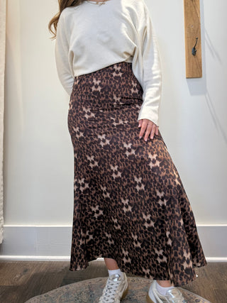 Animal Print Silky Skirt by Pinch