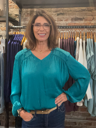 Malachite V-neck Blouse