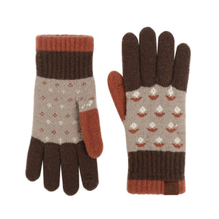 Vintage Jacquard Two Fingers Leaky Knitted Gloves