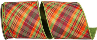 Plaid Tierra Sage Diagonal Fused, Sage, 4 In, 5 Yards