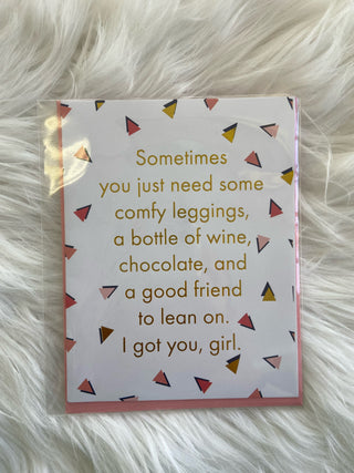 Greeting Card Leggings & Wine