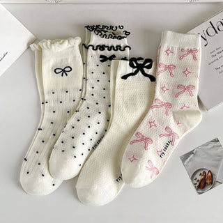 Ballet Thin Mesh Breathable Lace Bow Loose Socks