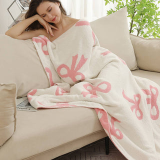 Bow Printed Cozy Soft Throw Blanket