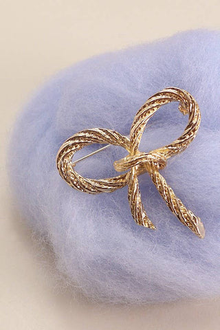 ROPE GOLD BOW RIBBON BOW KNOT BROOCH