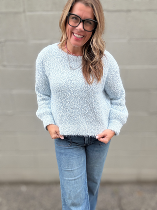 Electric Pulse Fuzzy Sweater Sky by Sadie & Sage