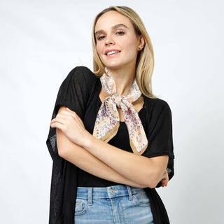 Abstract Print Satin Square Scarf/Headwrap/Tube top