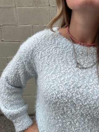Electric Pulse Fuzzy Sweater Sky by Sadie & Sage