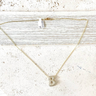Bubble letter charm necklace crystal  fall Christmas gift