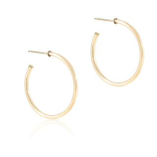 Round Gold 1.25" Post Hoop 2mm enewton